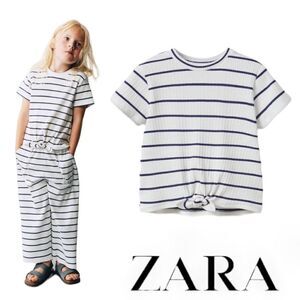 ZARA Kids | Navy & White | PRINTED RIBBED T-SHIRT